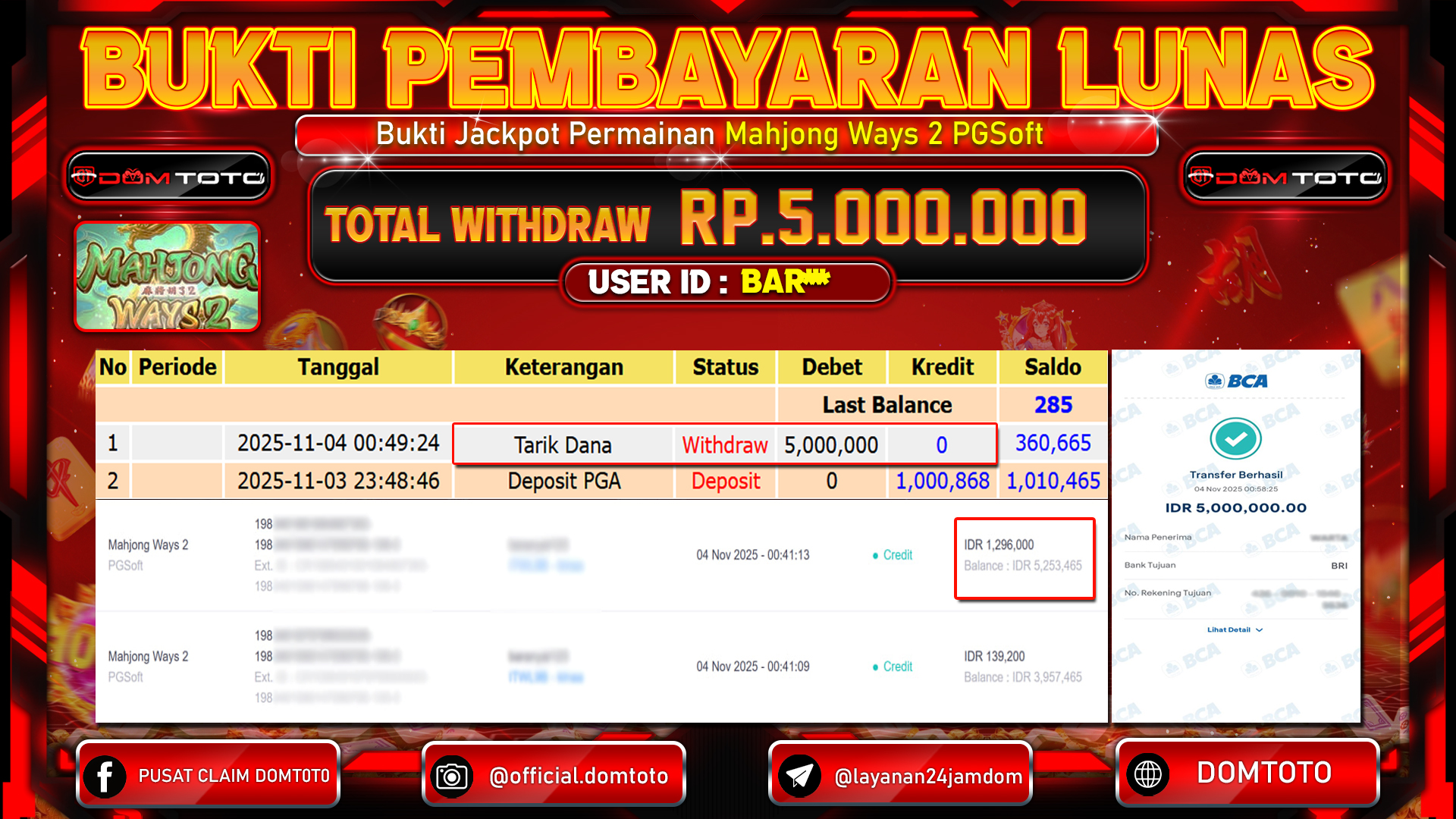 JACKPOT SLOT Mahjong Ways 2 PGSoft Pragmatic Play 04 NOVEMBER 2025